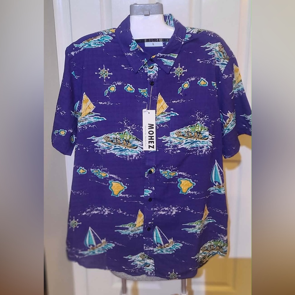 NWT Boys Large Casual Hawaiian  Shirt